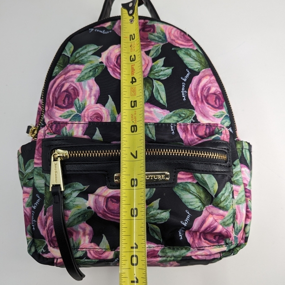 Juicy Couture Multi Rose Fabric Backpack & Heart Shaped Coin Purse - Picture 15 of 16